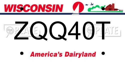 ZQQ40T Wisconsin License Plate