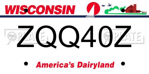 ZQQ40Z Wisconsin License Plate