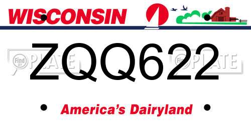 ZQQ622 Wisconsin License Plate