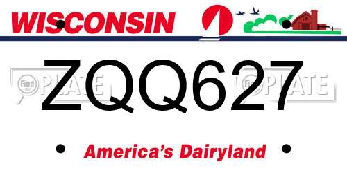 ZQQ627 Wisconsin License Plate
