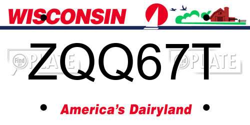 ZQQ67T Wisconsin License Plate