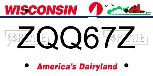 ZQQ67Z Wisconsin License Plate