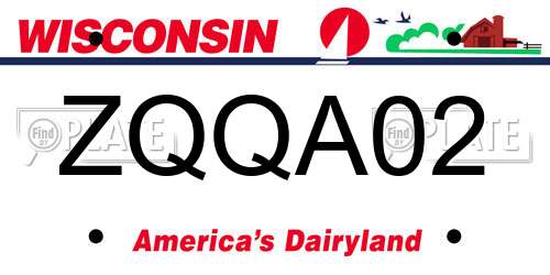 ZQQA02 Wisconsin License Plate