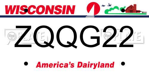 ZQQG22 Wisconsin License Plate