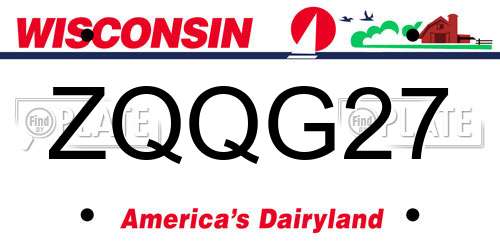 ZQQG27 Wisconsin License Plate