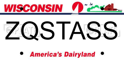 ZQSTASS Wisconsin License Plate
