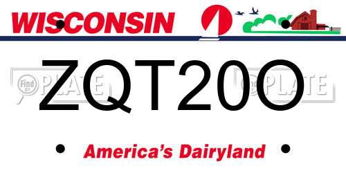ZQT20O Wisconsin License Plate
