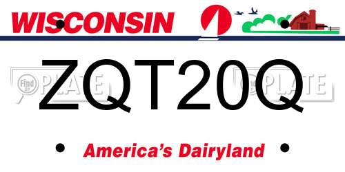 ZQT20Q Wisconsin License Plate