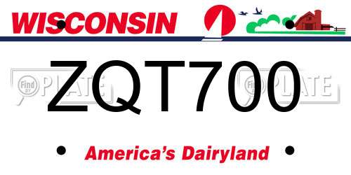 ZQT700 Wisconsin License Plate