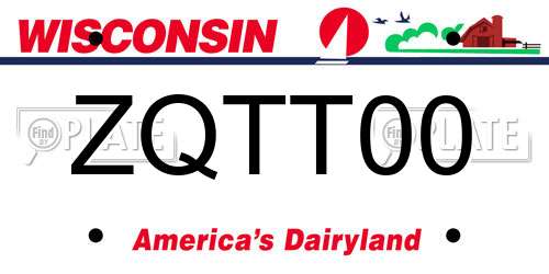 ZQTT00 Wisconsin License Plate