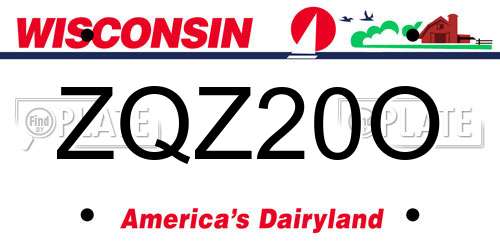 ZQZ20O Wisconsin License Plate