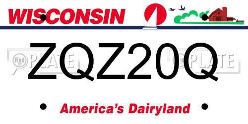 ZQZ20Q Wisconsin License Plate