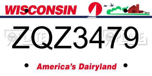 ZQZ3479 Wisconsin License Plate