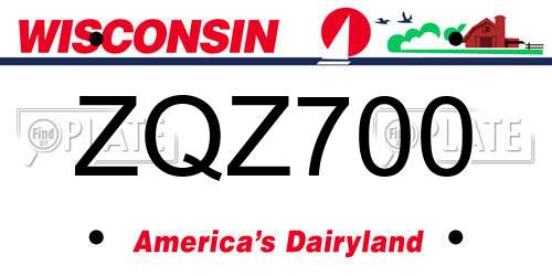 ZQZ700 Wisconsin License Plate