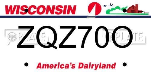 ZQZ70O Wisconsin License Plate