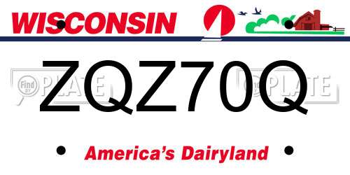 ZQZ70Q Wisconsin License Plate