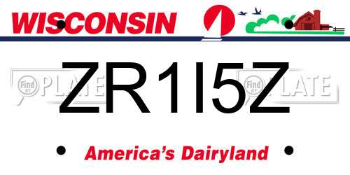 ZR1I5Z Wisconsin License Plate