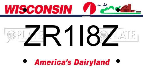 ZR1I8Z Wisconsin License Plate