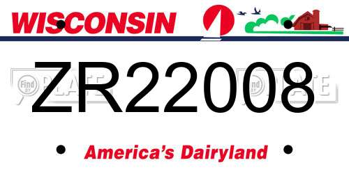 ZR22008 Wisconsin License Plate