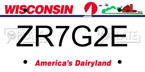ZR7G2E Wisconsin License Plate