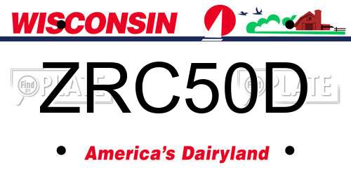 ZRC50D Wisconsin License Plate