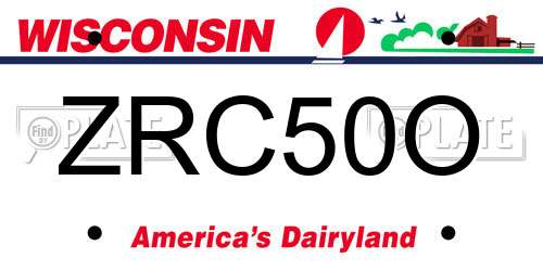ZRC50O Wisconsin License Plate
