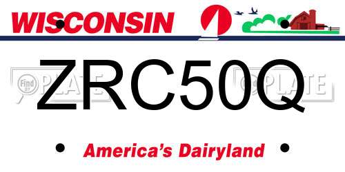 ZRC50Q Wisconsin License Plate