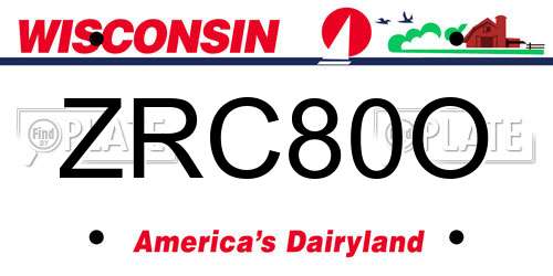 ZRC80O Wisconsin License Plate