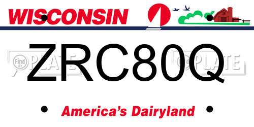 ZRC80Q Wisconsin License Plate
