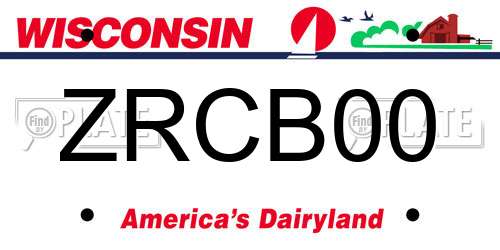 ZRCB00 Wisconsin License Plate