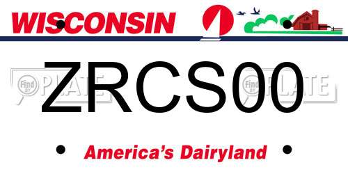 ZRCS00 Wisconsin License Plate