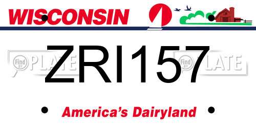 ZRI157 Wisconsin License Plate