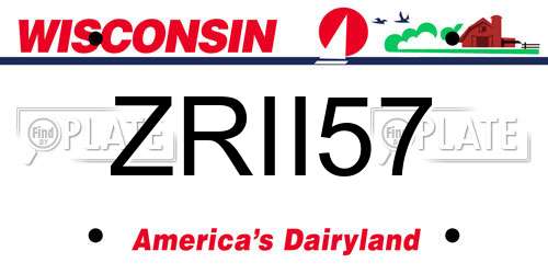 ZRII57 Wisconsin License Plate