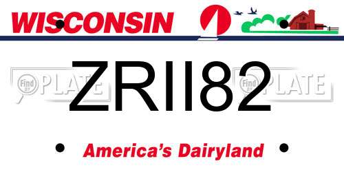 ZRII82 Wisconsin License Plate