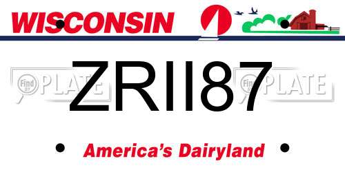 ZRII87 Wisconsin License Plate