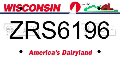 ZRS6196 Wisconsin License Plate