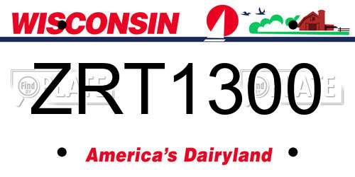 ZRT1300 Wisconsin License Plate