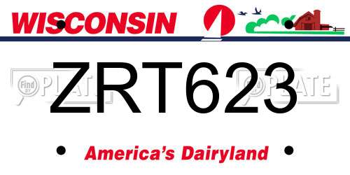 ZRT623 Wisconsin License Plate