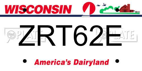ZRT62E Wisconsin License Plate