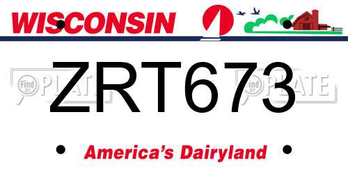 ZRT673 Wisconsin License Plate