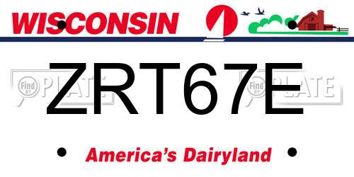 ZRT67E Wisconsin License Plate
