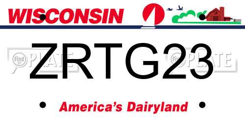 ZRTG23 Wisconsin License Plate