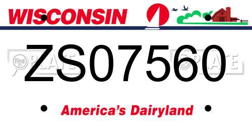 ZS07560 Wisconsin License Plate