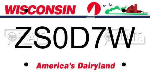 ZS0D7W Wisconsin License Plate