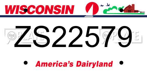 ZS22579 Wisconsin License Plate