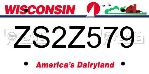ZS2Z579 Wisconsin License Plate