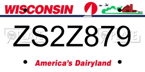 ZS2Z879 Wisconsin License Plate