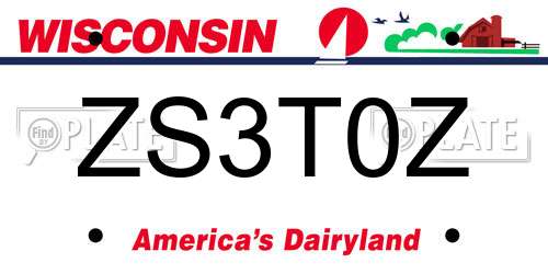 ZS3T0Z Wisconsin License Plate