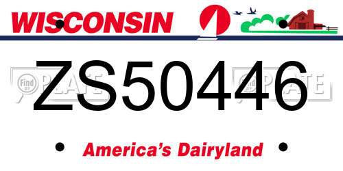 ZS50446 Wisconsin License Plate