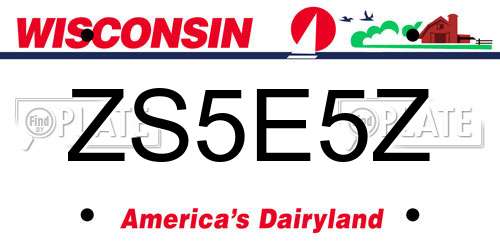ZS5E5Z Wisconsin License Plate